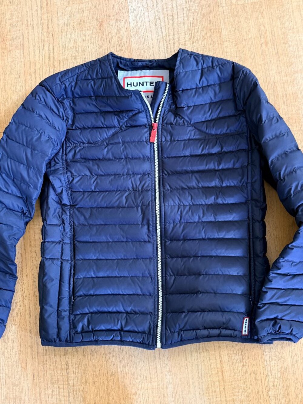 Hunter Women's Original Midlayer Puffer Jacket Navy Collarless M